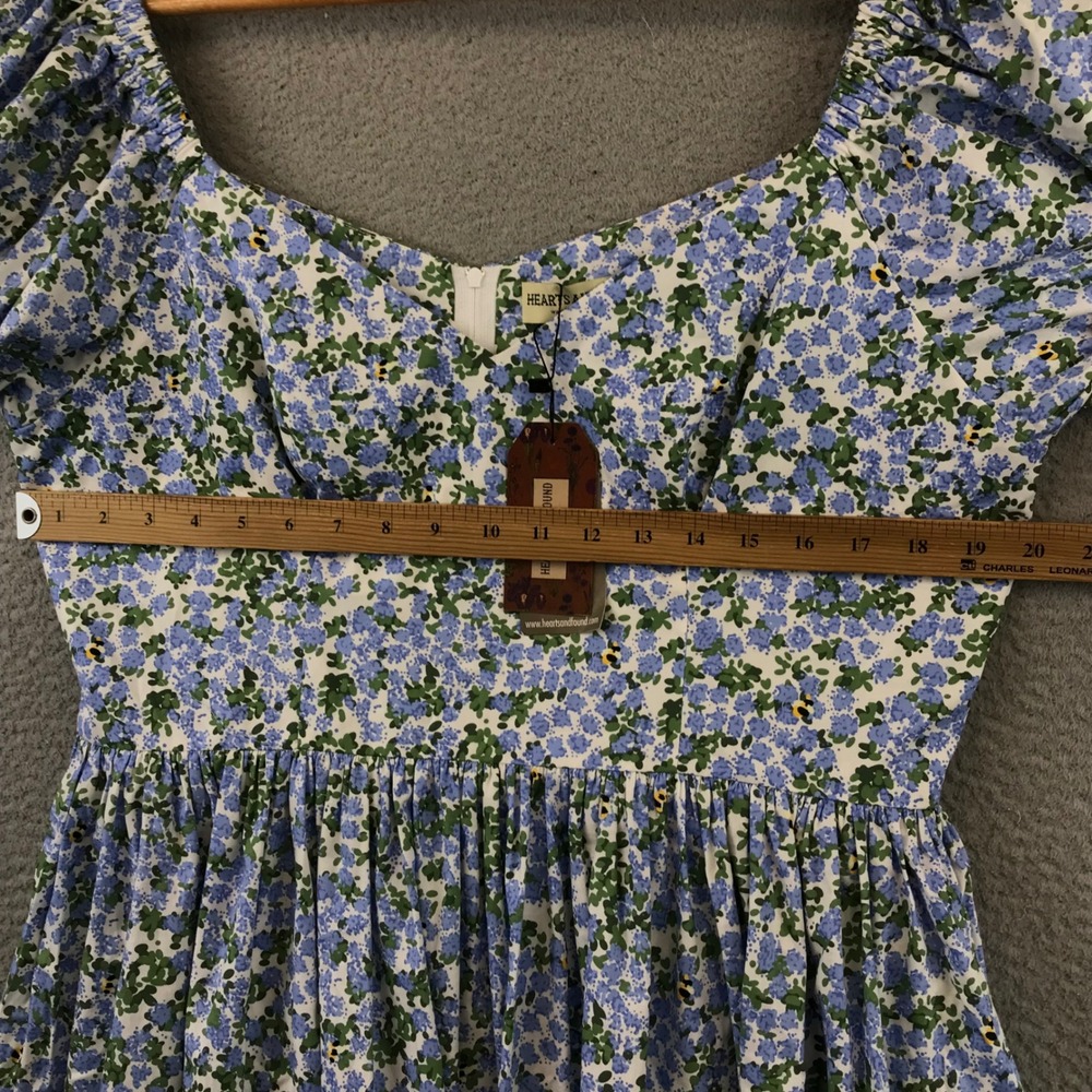 New Hearts and Found Floral Puff Sleeve Sweetheart Neckline Mini Dress XXL - Picture 7 of 13